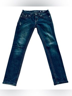 Miss Me Jeans Women’s 29 X 32 Blue Sunny Skinny y2k Mid Rise Stretch Denim
